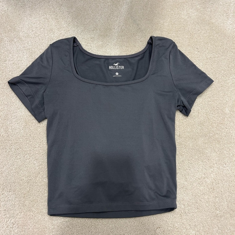 Hollister Gray Square Neck Shirt (XS)